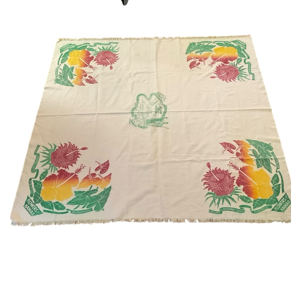 Vintage Flowers of Hawaii tablecloth
